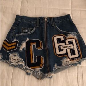 Caramel denim mini skirt from LF